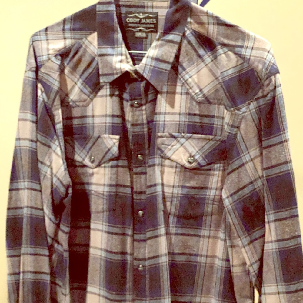 Men’s XL Cody James Blue & white plaid shirt